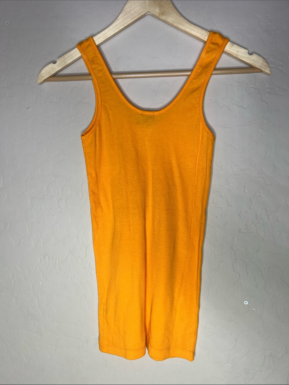 Monrow Orange Ribbed Tank - Picture 3 of 4